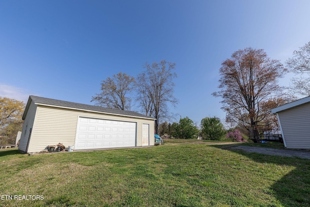 view of detached garage