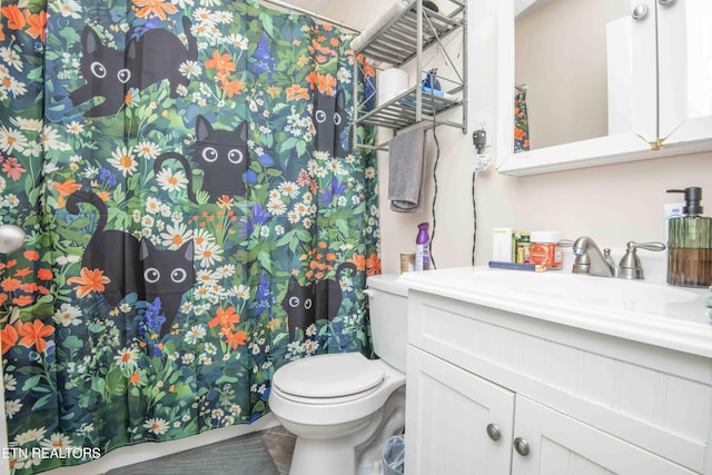 full bathroom featuring toilet and vanity