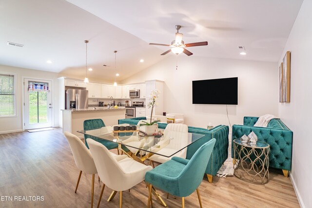 5925 Knox Hill Way, Knoxville, TN 37912 - dining room with recessed lighting, light wood-type flooring, and visible vents