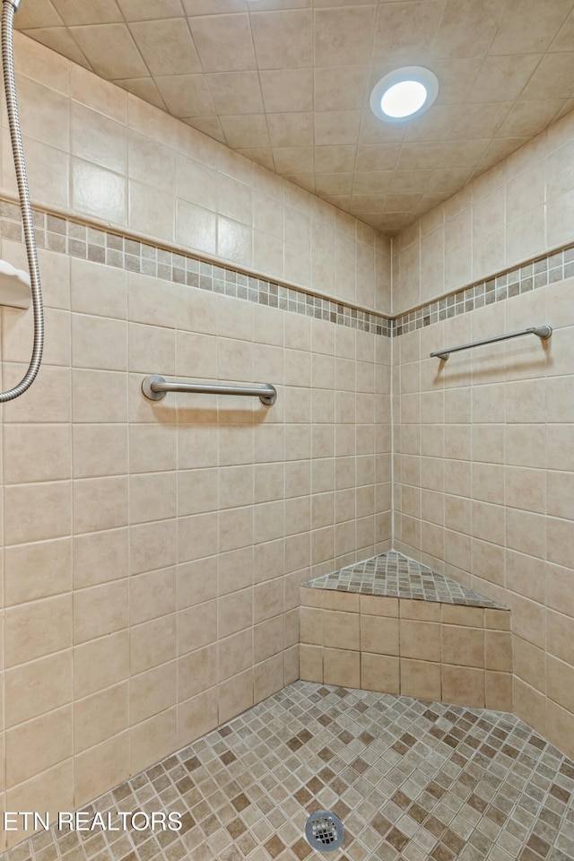 full bath featuring tiled shower