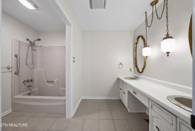 230 Briarcliff Ave, Oak Ridge, TN 37830 - full bathroom featuring tile patterned flooring, double vanity, baseboards, and a sink