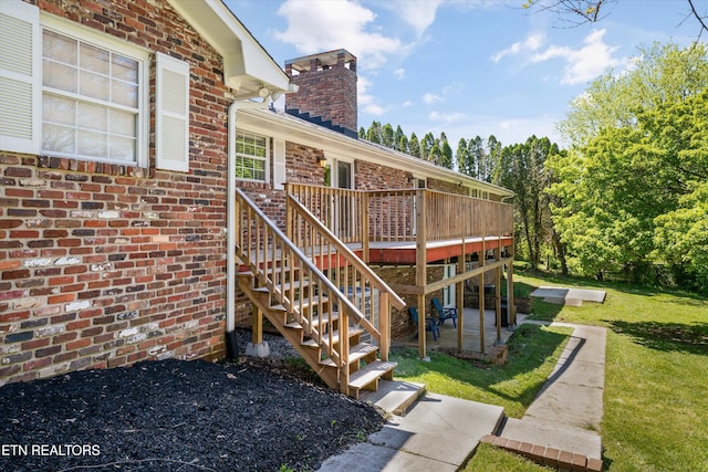 230 Briarcliff Ave, Oak Ridge, TN 37830 - wooden deck with a yard, stairway, and a patio