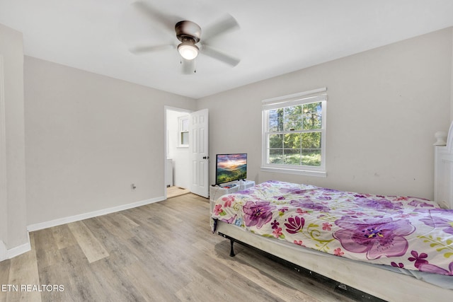 9204 Chamaeleon Trl, Harrison, TN 37341 - bedroom with wood finished floors, ceiling fan, and baseboards