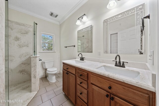 102 Chaloni Ln, Loudon, TN 37774 - full bath with toilet, a sink, ornamental molding, and visible vents