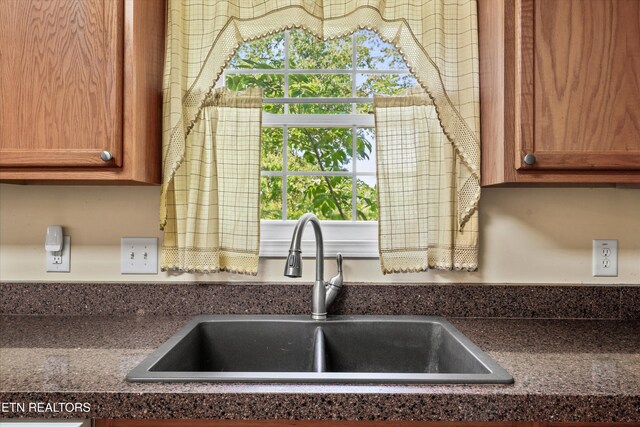 102 Chaloni Ln, Loudon, TN 37774 - kitchen featuring brown cabinetry, plenty of natural light, and a sink