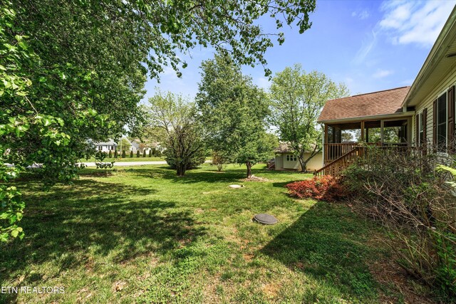102 Chaloni Ln, Loudon, TN 37774 - view of yard featuring stairway and a sunroom