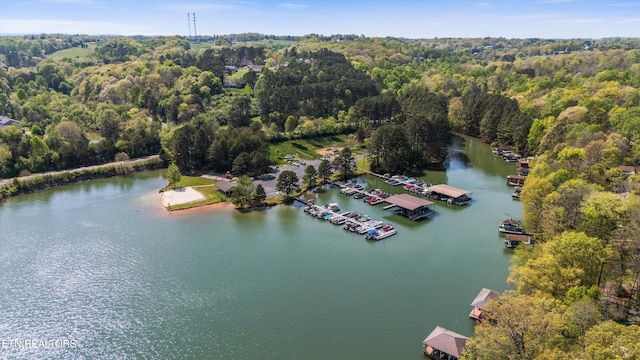 102 Chaloni Ln, Loudon, TN 37774 - aerial view featuring a water view and a wooded view