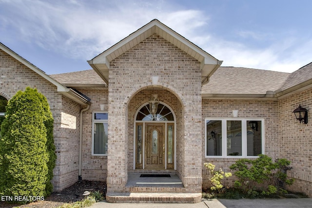 304 Coweta Ct, Loudon, TN 37774 - doorway to property with brick siding and roof with shingles