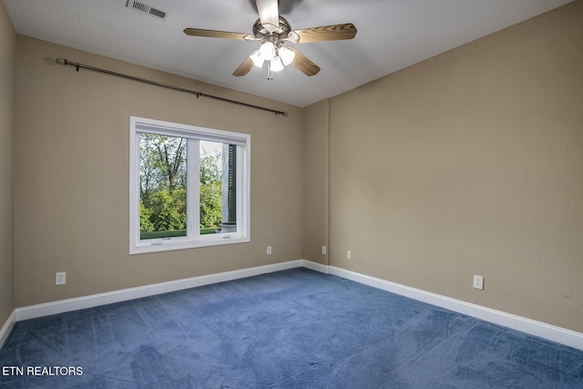 304 Coweta Ct, Loudon, TN 37774 - empty room with a ceiling fan, visible vents, carpet floors, and baseboards