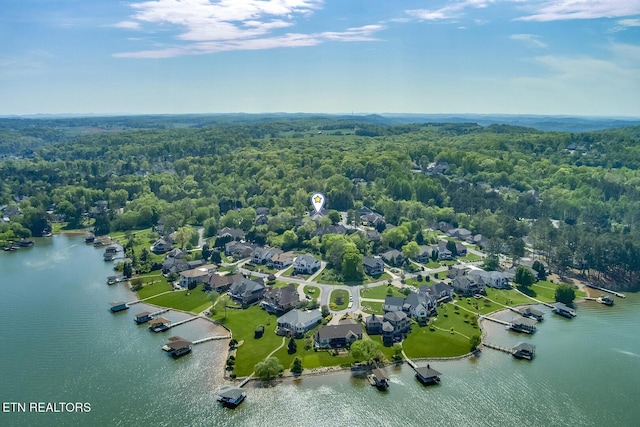 304 Coweta Ct, Loudon, TN 37774 - aerial view featuring a water view and a view of trees