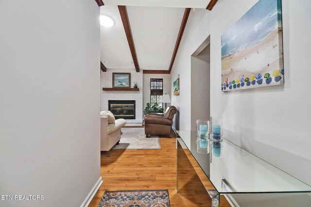 13 Oxford Cir, Fairfield Glade, TN 38558 - hallway with light wood-style flooring and beamed ceiling