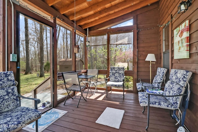 13 Oxford Cir, Fairfield Glade, TN 38558 - sunroom / solarium featuring outdoor dining space and beam ceiling