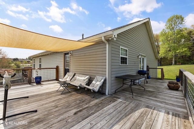4716 Cabbage Ln, Knoxville, TN 37938 - wooden terrace with a lawn