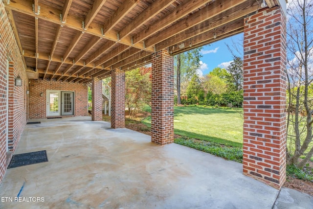 view of patio featuring french doors