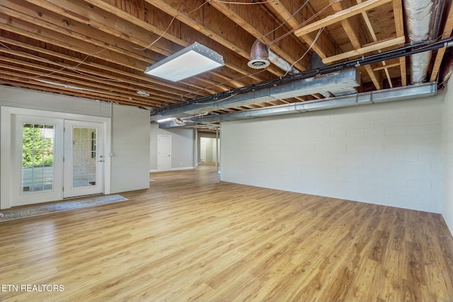 below grade area with wood finished floors