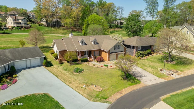 bird's eye view with a residential view