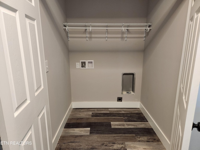 180 W Park Cir, Decatur, TN 37322 - laundry area with laundry area, hookup for a washing machine, hookup for an electric dryer, baseboards, and dark wood-style floors