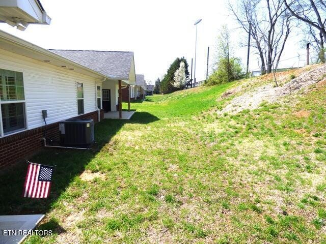 view of yard featuring cooling unit