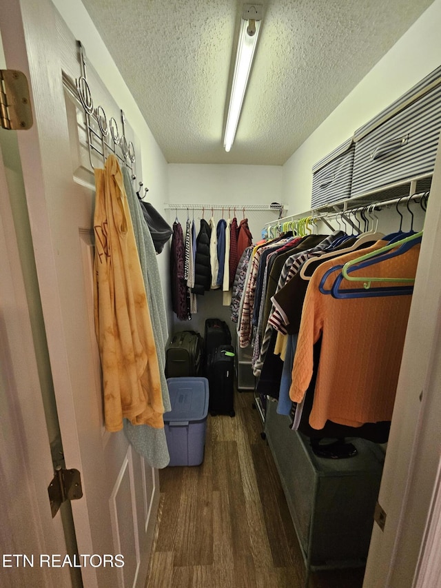 spacious closet with wood finished floors