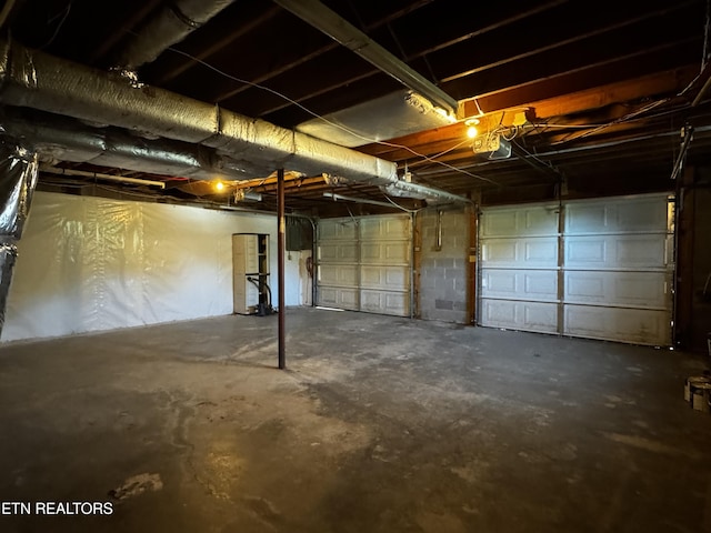 interior space with a garage