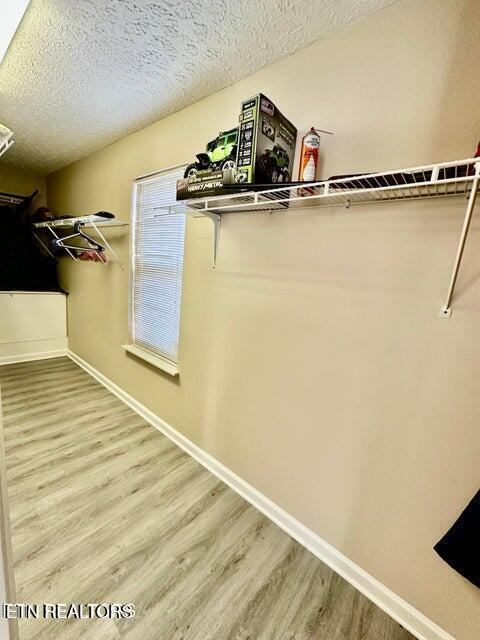 walk in closet featuring wood finished floors