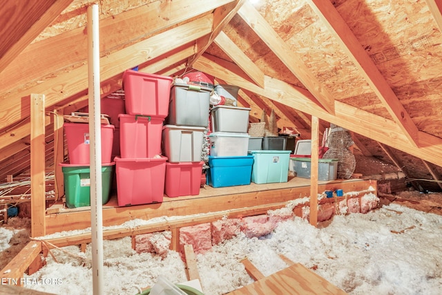 view of unfinished attic