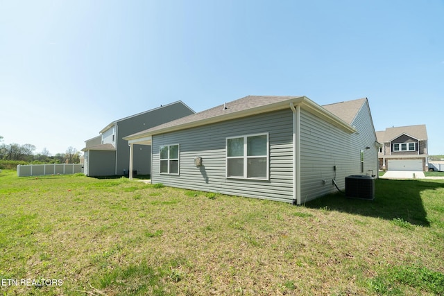 1133 Beacon Rd, Sevierville, TN 37876 - back of property featuring a lawn and central AC