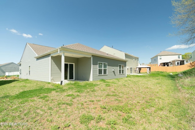 1133 Beacon Rd, Sevierville, TN 37876 - rear view of house featuring a yard, fence, and roof with shingles