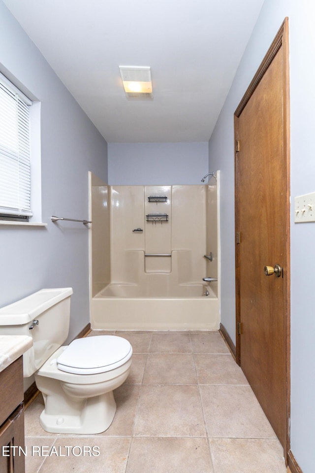 98 Hampshire Cir, Oak Ridge, TN 37830 - full bathroom with tile patterned floors, vanity,  shower combination, toilet, and visible vents