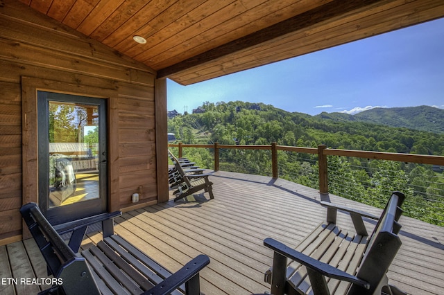 3505 Mountain Tyme Way, Sevierville, TN 37862 - deck with a wooded view and a mountain view