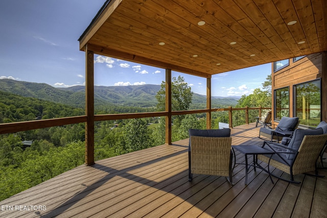 3505 Mountain Tyme Way, Sevierville, TN 37862 - wooden deck featuring a mountain view and a forest view