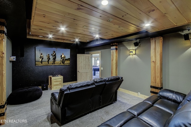 3505 Mountain Tyme Way, Sevierville, TN 37862 - carpeted home theater with wooden ceiling and recessed lighting