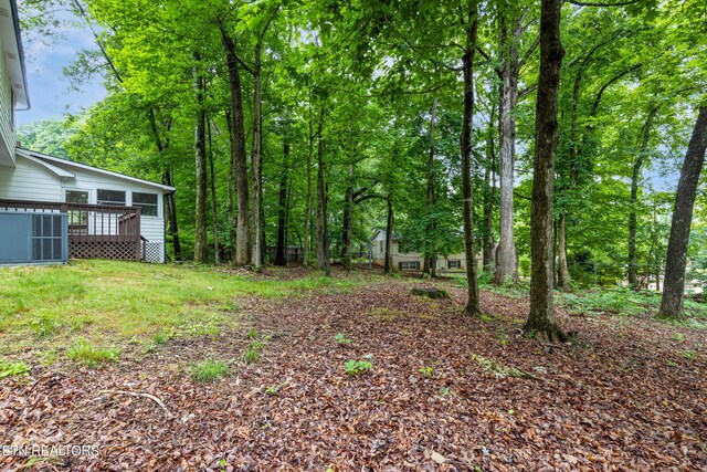 1104 Burning Tree Ln, Knoxville, TN 37923 - view of yard featuring a wooden deck
