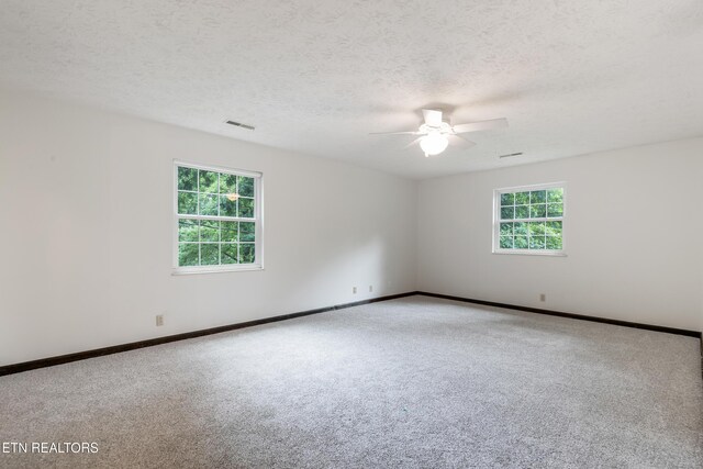 1104 Burning Tree Ln, Knoxville, TN 37923 - carpeted spare room with a ceiling fan, baseboards, and a textured ceiling
