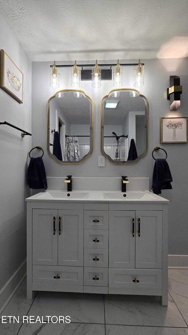 101 Old Vasper Rd, Caryville, TN 37714 - bathroom featuring a sink, baseboards, and marble finish floor