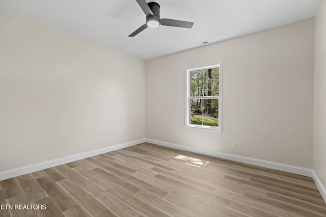 322 Fairway Dr, Dandridge, TN 37725 - empty room with light wood-style flooring, visible vents, ceiling fan, and baseboards