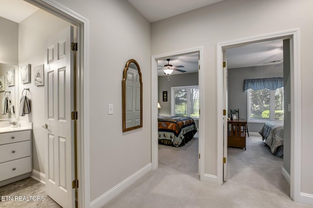 405 Tecumseh Pt, Loudon, TN 37774 - hall with baseboards and light carpet