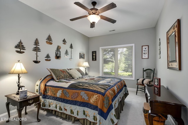 405 Tecumseh Pt, Loudon, TN 37774 - bedroom featuring baseboards, a ceiling fan, visible vents, and carpet