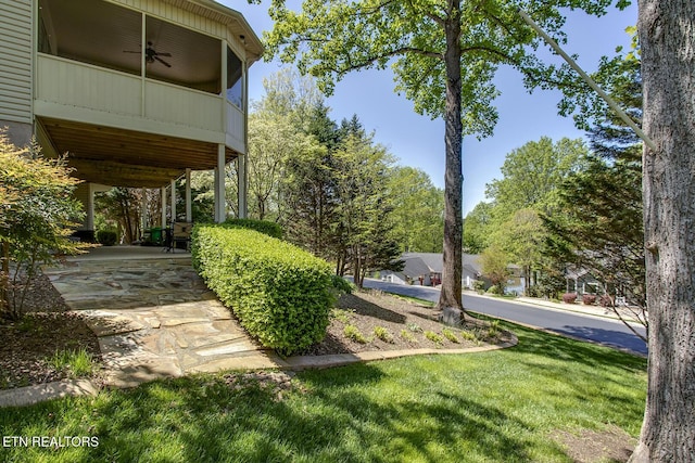 405 Tecumseh Pt, Loudon, TN 37774 - view of yard featuring a patio and ceiling fan