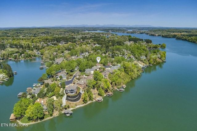 405 Tecumseh Pt, Loudon, TN 37774 - bird's eye view with a water and mountain view and a residential view