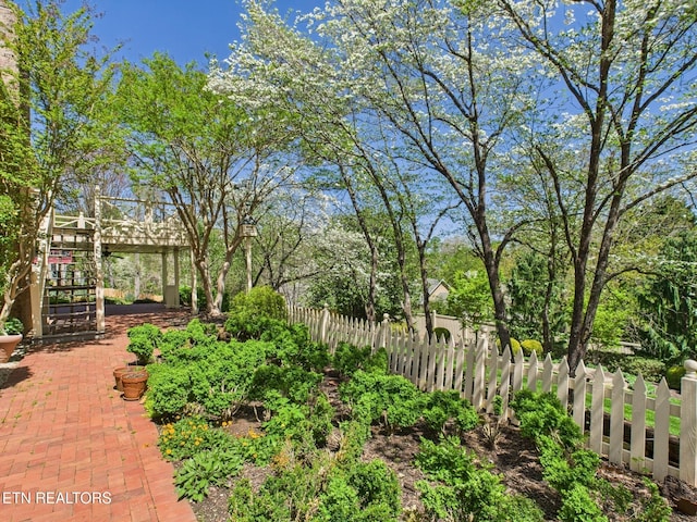 view of yard with stairs and fence