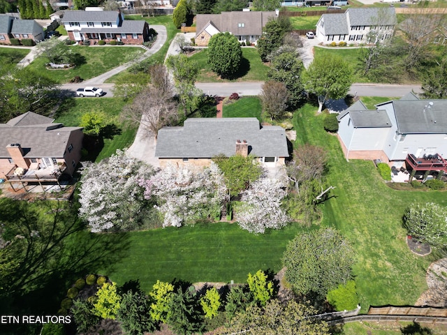 bird's eye view featuring a residential view