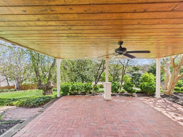 view of patio / terrace with ceiling fan