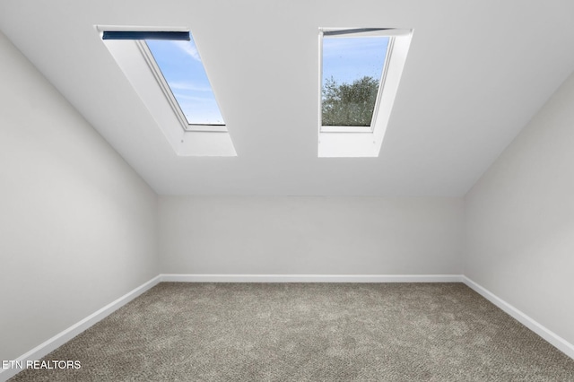 bonus room with a healthy amount of sunlight, baseboards, and carpet