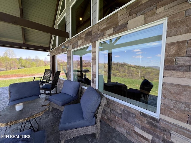view of patio / terrace with an outdoor living space
