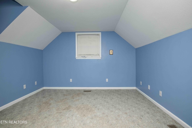211 Peanut Ln, New Tazewell, TN 37825 - additional living space featuring baseboards, carpet flooring, and vaulted ceiling