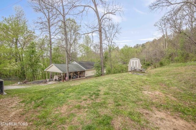 211 Peanut Ln, New Tazewell, TN 37825 - view of yard with driveway and an outbuilding