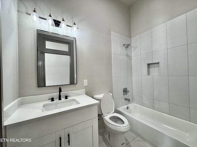304 Broad St, Sweetwater, TN 37874 - bathroom with toilet, shower / bath combination, vanity, and marble finish floor