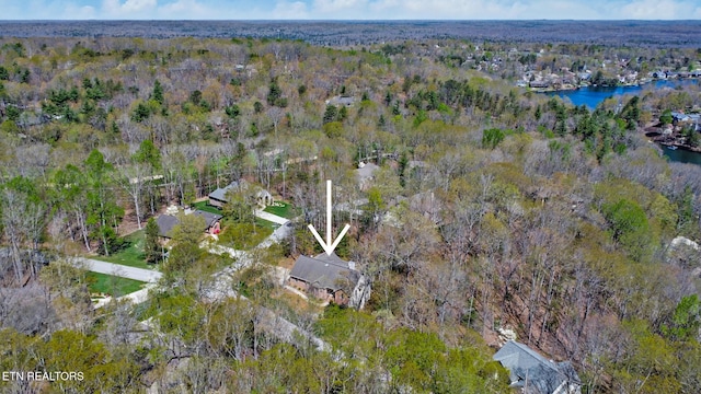 10 Claremont Cir, Fairfield Glade, TN 38558 - drone / aerial view with a view of trees and a water view