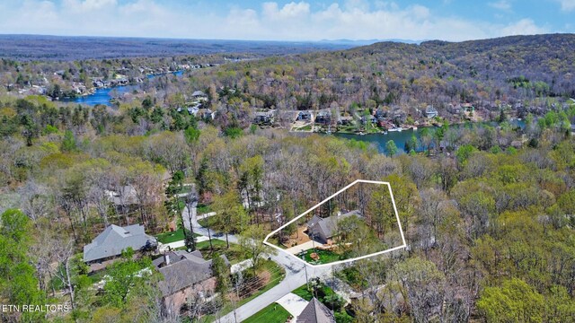 10 Claremont Cir, Fairfield Glade, TN 38558 - aerial view with a wooded view and a water view